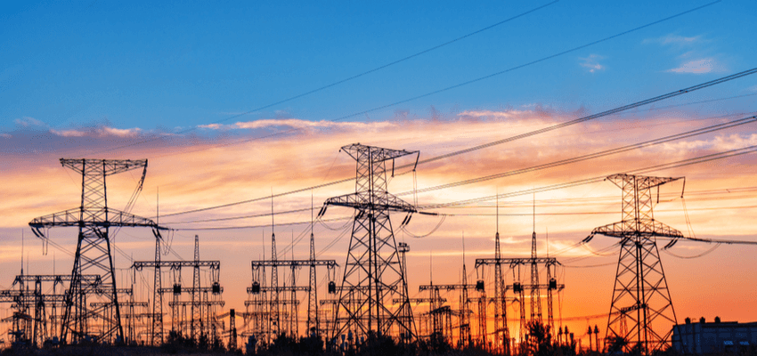 Aerial view of a coastal harbor